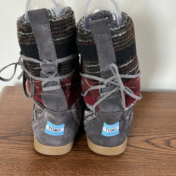 TOMS• Suede Leather Lined Women’s Mid Calf Booties Boots Boho Hippie, Size 5-6.5 - Picture 7 of 9